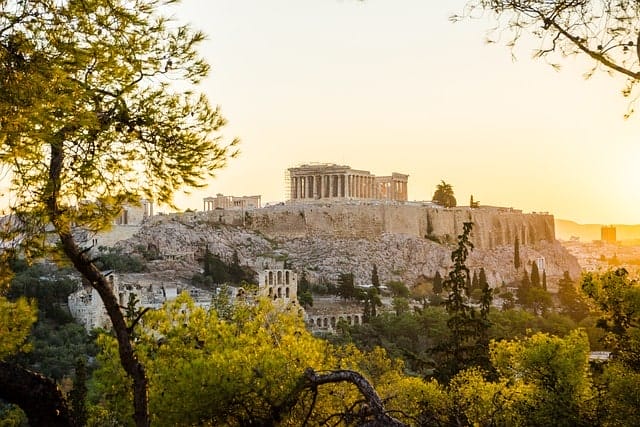 Athene uitzicht op Akropolis