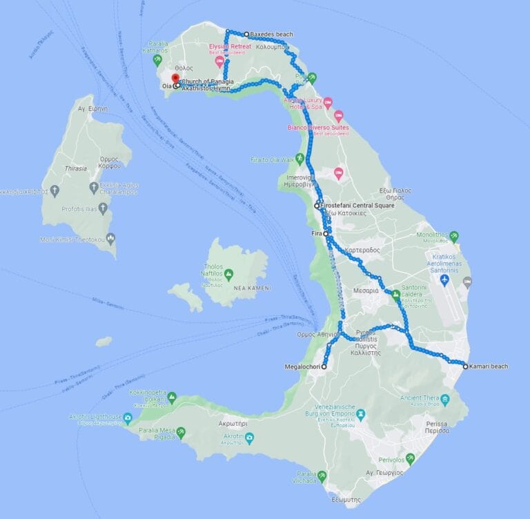 Fietsroute Santorini