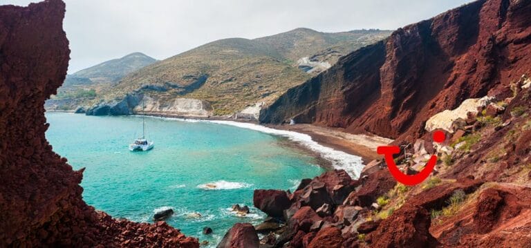 Santorini red beach